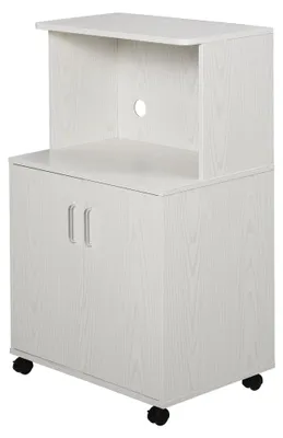Produktbild von HOMCOM Küchenschrank Mikrowellenschrank mit Rollen Büroschrank Sideboard Weiß