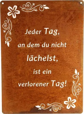 Produktbild von Schild Spruchtafel rostiges Gartenschild Edelrost Rost zum hängen Gartendeko 29x21cm Jeder Tag an dem du nicht.......