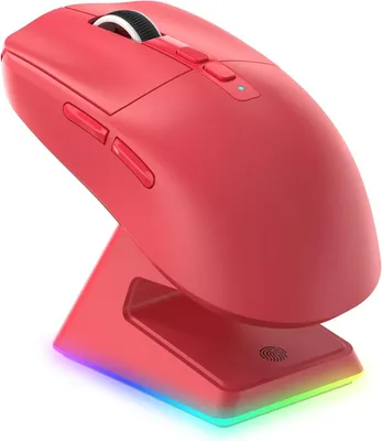 Produktbild von Tri-Mode-Konnektivität Superlight Kabellose mit RGB Ladestation, 49g Ultraleicht Mouse, PixArt PAW3395 Sensor, 26000DPI, 2.4G/BT/Kabelgebunden