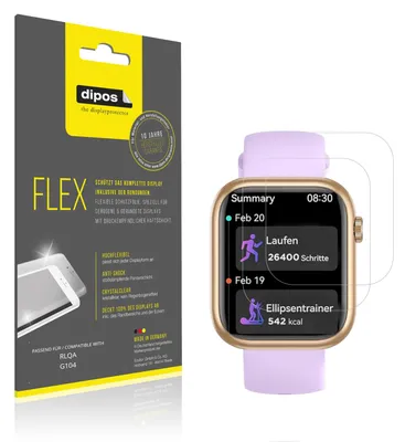 Immagine prodotto di 2x Pellicola protettiva per RLQA G104, rivestimento al 100%, Protezione dipos Flex