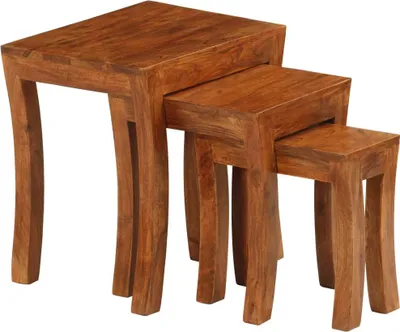 Obrázek produktu pro vidaXL 3dílná sada Set Stůl z masivního dřeva Akácie 50x35x50 cm Hnědý