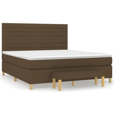 Produktbild von Boxspringbett mit Matratze Dunkelbraun 160x200 cm Stoff