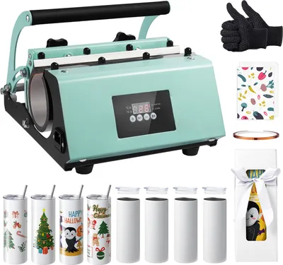 Obrázek produktu pro SucceBuy Sada tepelného lisu a sublimačního hrnku - kompletní sada， Má teplotní rozsah 32℉-480℉/0-250 ℃ a časový rozsah 1-999 sekund
