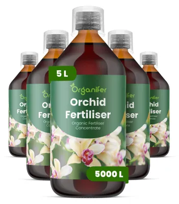Produktbild von Orchideen Flüssigdünger 5x1L – 3-4-3 NPK – Flüssig-Pflanzendünger für Orchideen – Organifer
