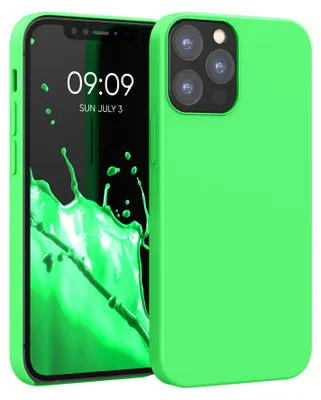 Produktbild von kwmobile Handyhülle für iPhone 12 Hülle / iPhone 12 Pro Hülle - Silikon Handy Case - weiche Oberfläche - kabelloses Laden - Limettengrün