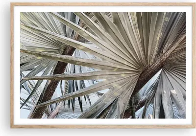Produktbild von Gerahmtes Poster - Rahmen in heller Eiche - Blatt Palme Natur - 91,5x61 cm - Wand Bild - Wanddeko - Wandbilder - Kunstposter - Wandposter - Bilderrahmen - Bilder - Kunstdruck - P2NAA91x61-5056