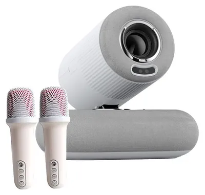 Imagen del producto de Proyector Zelurxx para cine en casa, con doble micrófono, compatible con 1080P y 4K, proyector portátil para karaoke, 300 ANSI, Wi-Fi, ideal para dormitorios y fiestas