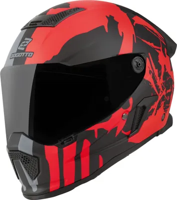 Produktbild von Bogotto Rapto Demon Helm, grau/rot matt, XS