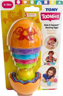 Zdjęcie produktu dla TOMY Jajko Matrioszka pomarańczowe - Hide and Squeak Nesting Eggs E73080 E73195