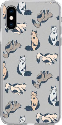 Produktbild von MuchoWow® Handyhülle Schutzhülle Hülle für Telefoonhoesje iPhone X Muster - Katze - Herz - Jungen - Mädchen - Kinder - Kind Silikon Softcase Handy Hülle - Handyhülle