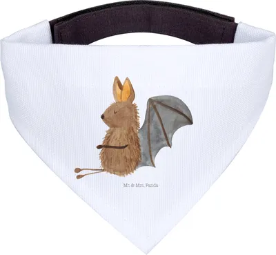 Produktbild von Mr. & Mrs. Panda Halstuch Fledermaus Sitzen - Weiß - Geschenk, Hunde-Halstuch, Entspannen, Für Hunde, Hundehalstuch, Motivation, Hund, Fledermäuse, Dreieckstuch