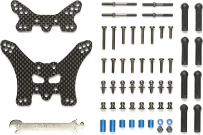 Produktbild von Tamiya TT-02B Carbon Dämpferbrücken-Set V/H