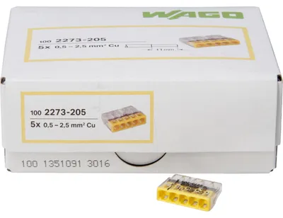 Produktbild von Kopp Wago Steckklemmen Verbindungsklemmen Dosenklemmen bis 4 mm² 2er-10er Klemme 5 100 0,5-2,5mm² Steckklemme Wago
