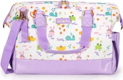 Produktbild von Milk&Moo Wickeltasche, Praktische Organisation, Wickelumhängetasche mit Mehrere Fächer, Isolierte Flaschentaschen, Inklusive Kinderwagenriemen, Lila