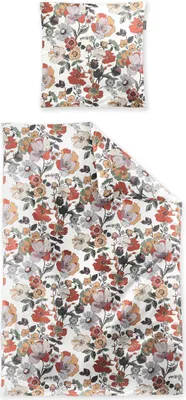 Produktbild von Irisette Mako-Satin Bettwäsche-Garnitur Wave 8623 Farbe rot Größe 155x220+80x80