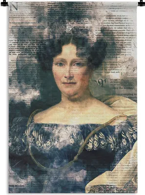 Produktbild von MuchoWow® Wandteppich Wandbehang Johanna Henriette Engelen - Dubois Drahonet - Zeitungsartikel 90x135 cm Tapisserie Dekoration Wandtuch - Baumwolle - Wandskulptur