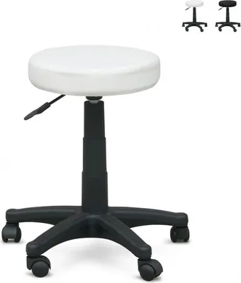 Produktbild von Rollhocker Arbeitshocker Bürostuhl Hocker Speedy - Weiß