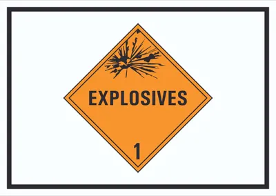 Produktbild von Schild Explosionsgefahr Symbol Explosives A5 Rückseite selbstklebend