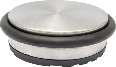 Produktbild von WAGNER Bodentürstopper BIG DISK COLOR STEEL - Ø 100 x 30 mm, Industriestahl Edelstahloptik, Gummi, 750 g - 15506400