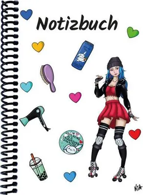 Produktbild von A 4 Notizbuch Manga Enora, weiß, kariert