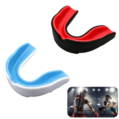 Productafbeelding van Sport Mondbeschermer Set van 2 - Zwart en Rood