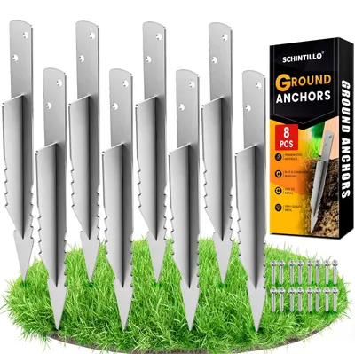 Bodenanker Set 8x44cm für Schaukeln, Spieltürme, verzinkter Stahl
