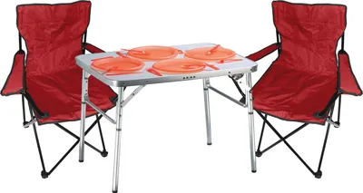 Mojawo 3-teiliges Campingmöbel Set Alu Tragegriff Campingtisch + 2 Anglersessel