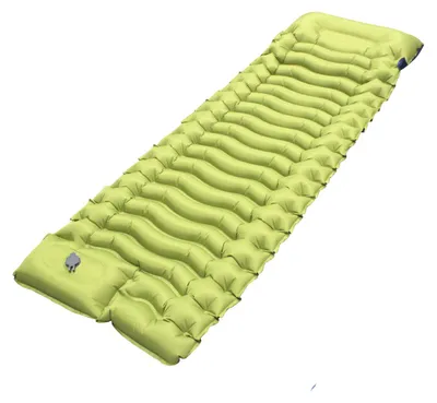 Produktbild von Aufblasbare Isomatte mit integrierter Fußpumpe und Kissen, leicht, dick, tragbar, für eine Person, Outdoor-Reisen, Camping, Wandern, Luftmatratze