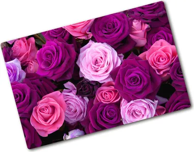 Produktbild von Tulup Glas Herdabdeckplatte - 80x52 cm - Glaskeramikkochfeld-Abdeckung Spritzschutz Glasabdeckplatte - Einteilig - Blumen & Pflanzen - Rosen - Rosa