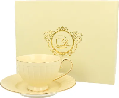 Produktbild von DUO ECRU Tasse 220 ml NINA mit Untertasse, New Bone China Porzellan