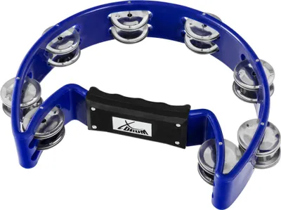 Produktbild von XDrum Hand Tambourin Halbmond Form (Tambourine, 16 Paar verchromte Stahl-Schellen, Kunststoff) blau
