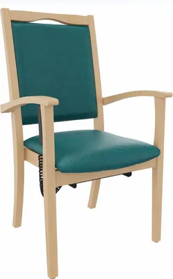 Produktbild von Seniorenstuhl Alexander Hochlehner mit Aufstehhilfe – Hochlehner Pflegestuhl mit Aufstehhilfe und Armlehnen - Kunstleder Soft Schwarz