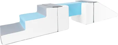 Image de Passerelle+glissière set de 5 grands blocs de mousse Passerelle+glissière set de 5 grands blocs de mousse (couleur : blanc, bleu clair, gris)