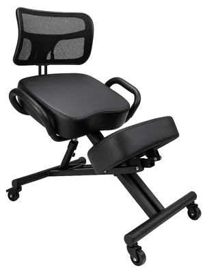 Image de Neil - Tabouret Ergonomique Orthopédique et Postural à Dossier max 110 kg Noir