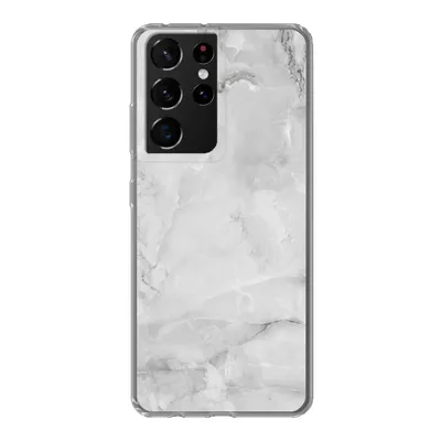 Produktbild von MuchoWow® Handyhülle Schutzhülle Hülle für Samsung Galaxy S21 Ultra Marmor - Stein - Weiß - Grau - Marmoroptik Silikon Softcase Handy Hülle - Mobiltelefon