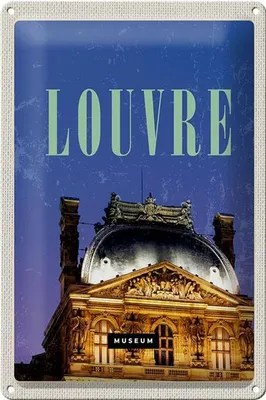 Produktbild von Blechschild Reise 20x30cm Louvre Museum Reiseziel