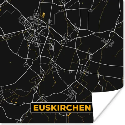 Produktbild von MuchoWow® Poster Gold - Deutschland - Karte - Stadtplan - Euskirchen 100x100 cm - Babyzimmer