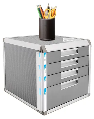 Obrázek produktu pro Organizér do zásuvky, design pro pracovní stůl, uzamykatelný, ŠEDÝ
