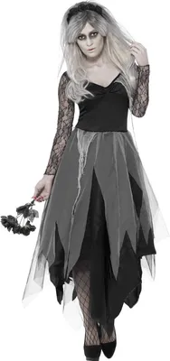 Produktbild von Tmavý kostým ducha nevěsty Halloween pro ženy černo-šedý