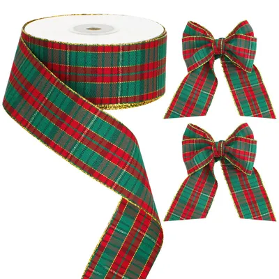 Satinband Weihnachten 40 mm rot/grün 22 m Polyester