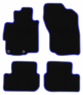 Produktbild von Fußmatten Velours Schwarz/Blau für Mitsubishi Lancer VIII CY 2007-2016 Set 4-tlg