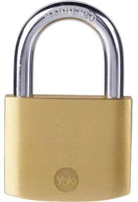 Immagine prodotto di YALE -Y110B/50/126/1 - Lucchetto in ottone da 50 mm - Maniglia in acciaio temprato - 3 chiavi - Per armadietti - cantine - ripostigli