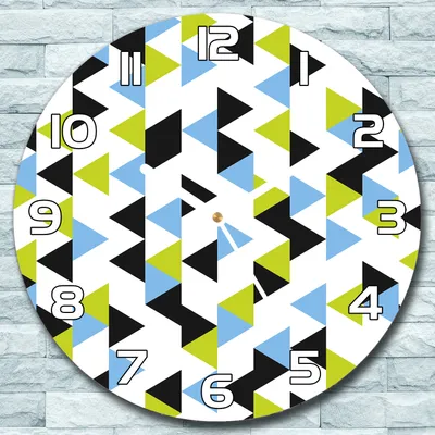 Produktbild von Wanduhr aus Glas Rund fi 30 Geometrisches Muster Quarz Deko Schlafzimmer Büro