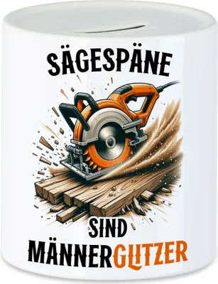 Produktbild von Sägespäne Männerglitzer Kreissäge Spardose Arbeiter Holzmachen Männlichkeit