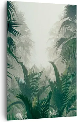 Produktbild von Bild auf Leinwand - Leinwandbild - Einteilig - Dschungel Blätter Palmen - 80x120cm - Wand Bild - Wanddeko - Wandbilder - Leinwanddruck - Wanddekoration - Leinwand bilder - Wandbild - PA80x120-4504