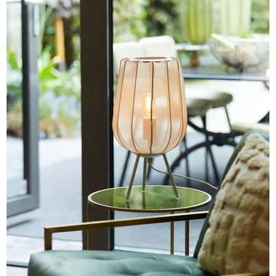 Productafbeelding van Japandi tafellamp Plumeria crème Ø 25cm