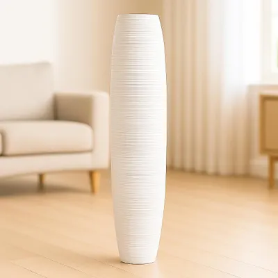 Produktbild von Leewadee Hohe Bodenvase 65 cm aus Mangoholz in weiß