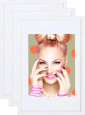 Produktbild von 3er 5er Set Holz Bilderrahmen Lifestyle Plexi Foto Rahmen Collage Wanddeko Poster S111 - Farbe: 3er Pack Weiß | Format: 21x29,7 A4