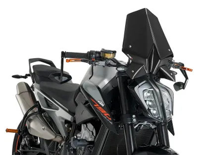 Productafbeelding van PUIG kuip voor sportieve motoren, zwarte kleur, goedgekeurd (ABE) voor KTM