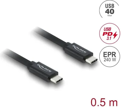 Immagine prodotto di Delock Koaxiales USB 40 Gbps Kabel USB PD 3.1 240 W 0,5 m